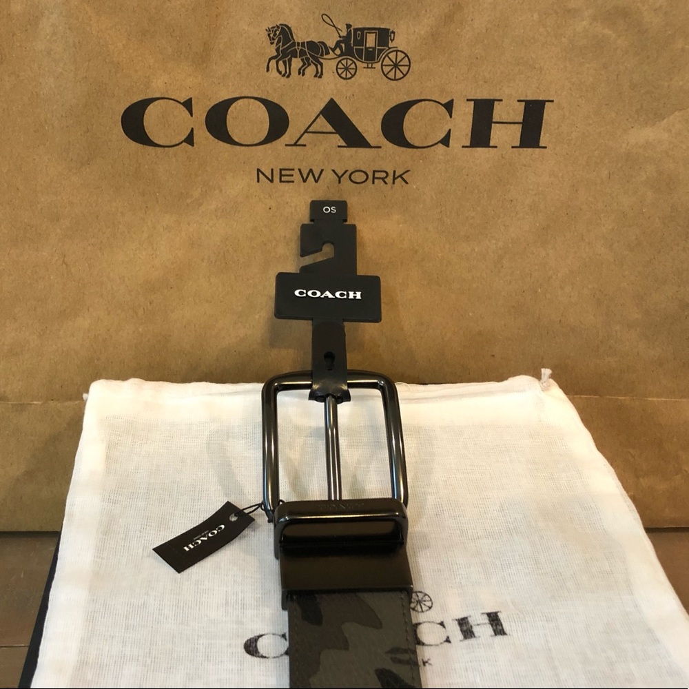 NWT Authentic Coach Camo Print Reversible Belt - Picture 5 of 6